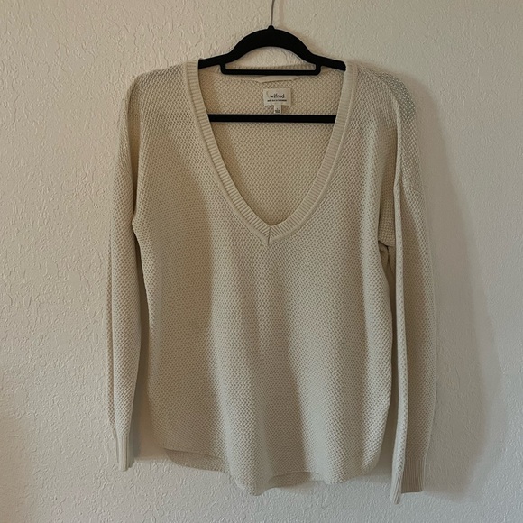 Aritzia Wilfred Silk & Cashmere Waffle Knit Sweater - Picture 3 of 7